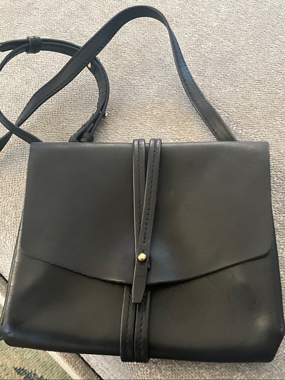 Vince Camuto Black Leather Strap Crossbody